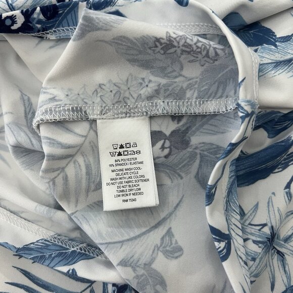 Tommy Bahama Active Golf Polo Tank Top Size Large Floral Tabu Jungle Quarter Zip - Picture 6 of 8